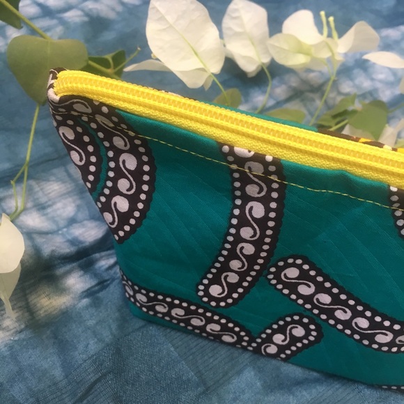 African wax make up catch all pouch bag zipper top - Picture 7 of 8